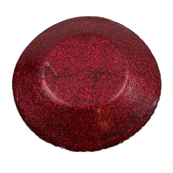 Trinket Round Jewelry Box Maroon Gold Tones Rhinestone Jeweled - Picture 7 of 9